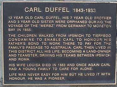 photo of the Duffel memorial plaque